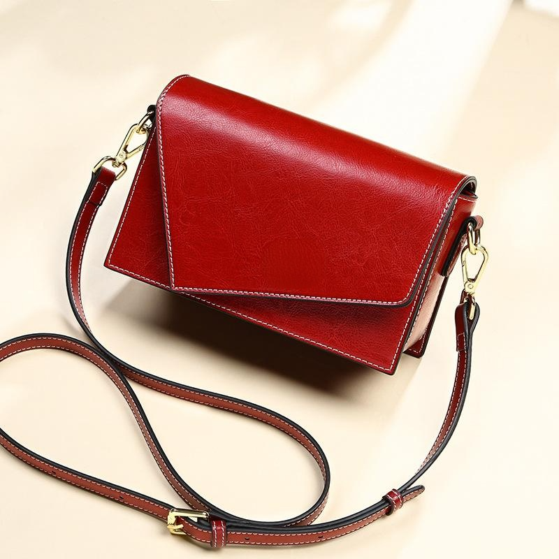 Genuine leather women's messenger bags geometric shape small square bag shoulder purse crossbody - SJB-DIAMOND ELITES