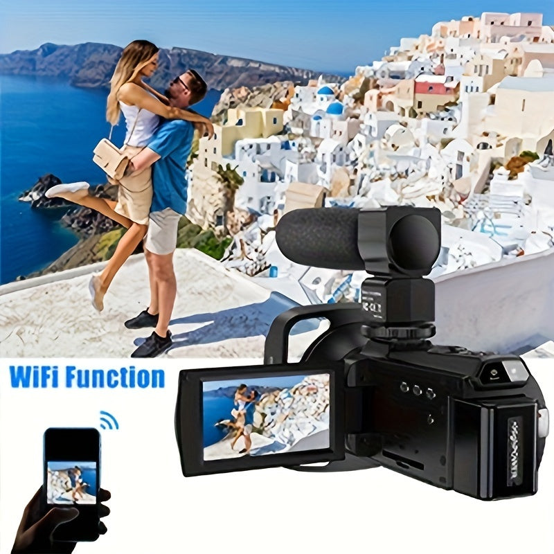 Nicamery 3.0-inch Rotating 270-degree Capacitive Touch Screen, 5K HD Digital Video Camera, 48MP Pixels, 16x Digital Zoom, Supports WIFI, HD, Six-axis Stabilization, Remote Control Manipulation, Comes With 2 Pieces Of 2000mAh Lootquake LLC