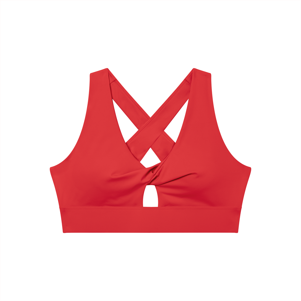Loki & Ivy Women's Twist Front V-Neck Sports Bra