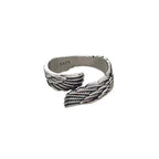 Love Couple Plain Silver Ring Angel Wings