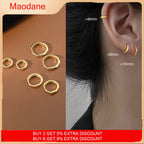 Stainless Steel Minimalist Huggie Hoop Earrings Pi-Mart