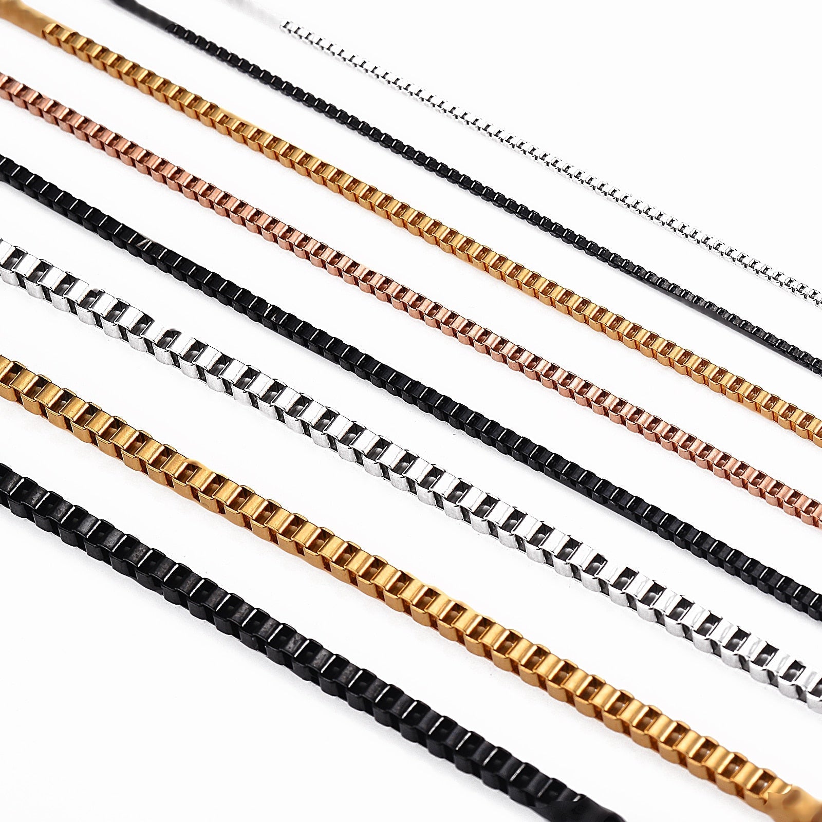 Stainless Steel Box Chain Necklace Pi-Mart