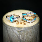 Inlaid Green Stone Ring Set Pi-Mart