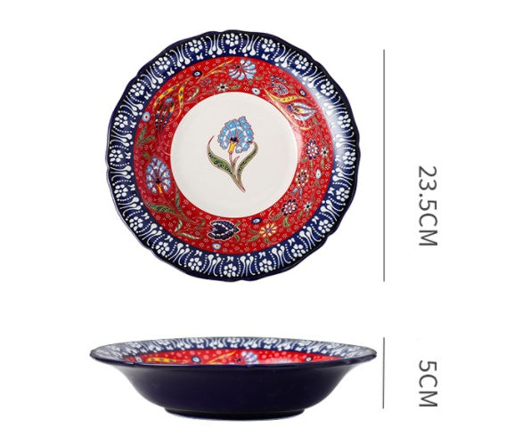 Underglaze Ceramic Tableware Bohemian Household Dishes Pi-Mart
