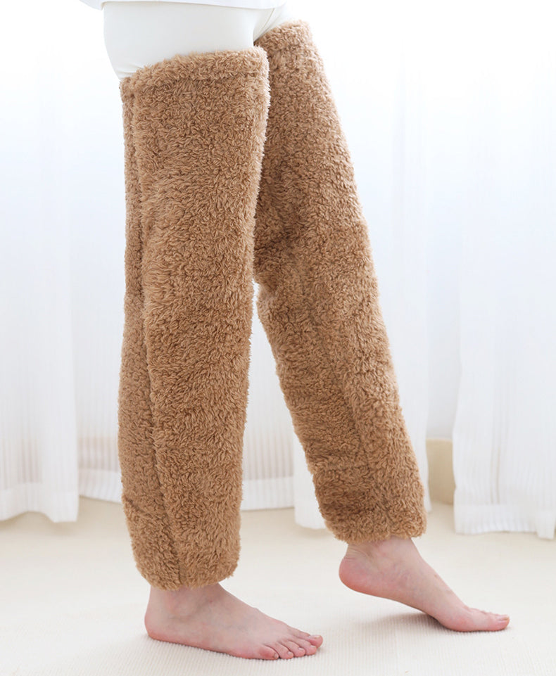 Over Knee High Fuzzy Long Socks Winter Warm Cold Leg Knee Joint Cold-proof Stockings Home Floor Sleeping Socks Pi-Mart