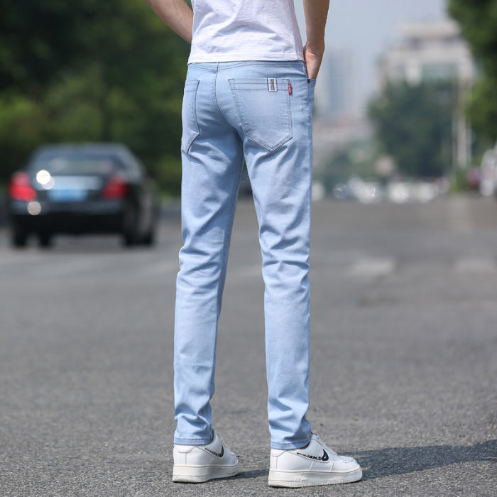 Spring And Summer Denim Trousers Men's Slim Straight Stretch Lootquake LLC