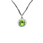 Natural Olivine Pendant Silver Female Accessories