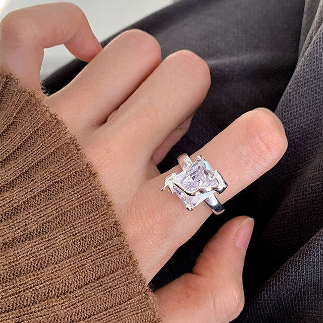 Square Zircon Ring - SJB-DIAMOND ELITES