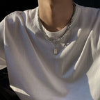 Double Layer Cuban Chain Necklace Pi-Mart