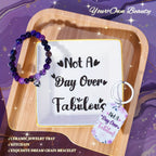 1set Purple Spa & Self-Care Gift Set for Women - Tumbler, Scented Candle, Bath Soap, Beaded Bracelet, Keychain, Jewelry Tray & Greeting Card - Ideal for Birthday, Anniversary, Retirement, Christmas, Get Well - No Electricity