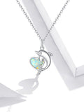 Heart-shaped Aussie Treasure Combined With A Dolphin Necklace Pi-Mart
