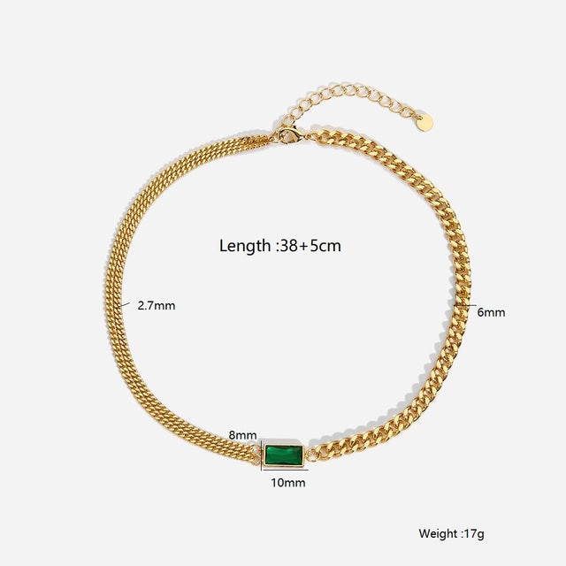 Green Stone Necklace - SJB-DIAMOND ELITES