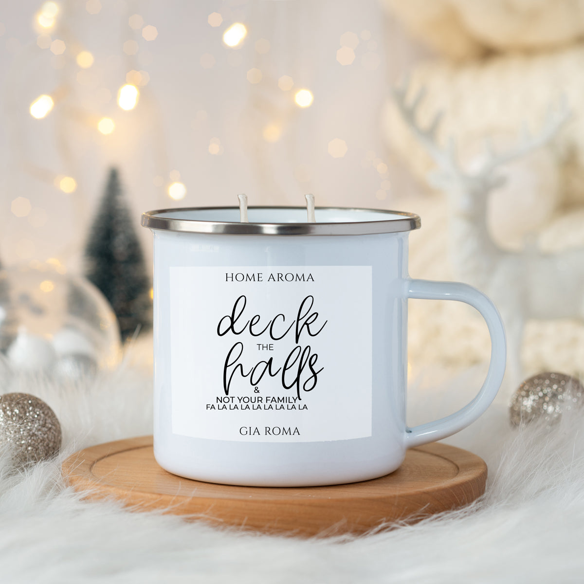 16oz Reusable Metal Candle Mug Scented Candle With Custom Label Color Option BandsCo Straps