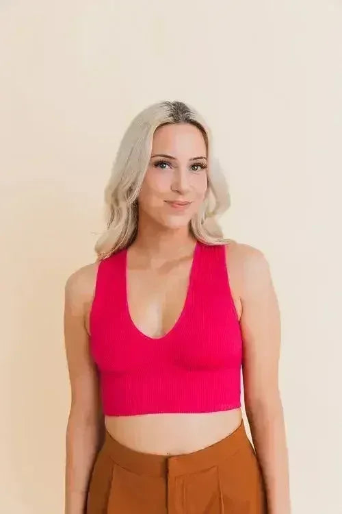 Eco Chic Ribbed Harmony Crop Top - Comfort and Sustainability Combined - SJB-DIAMOND ELITES