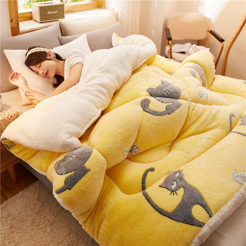 Winter Thick Quilt - Lamb Velvet Double Quilt Core for Dormitory Single Bed (100x150cm to 200x230cm) Pi-Mart