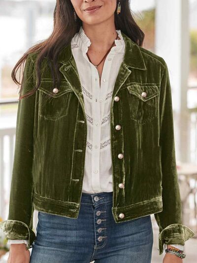 Casual Button-Up Long Sleeve Jacket with Chest Pockets and Relaxed Fit Stevvex