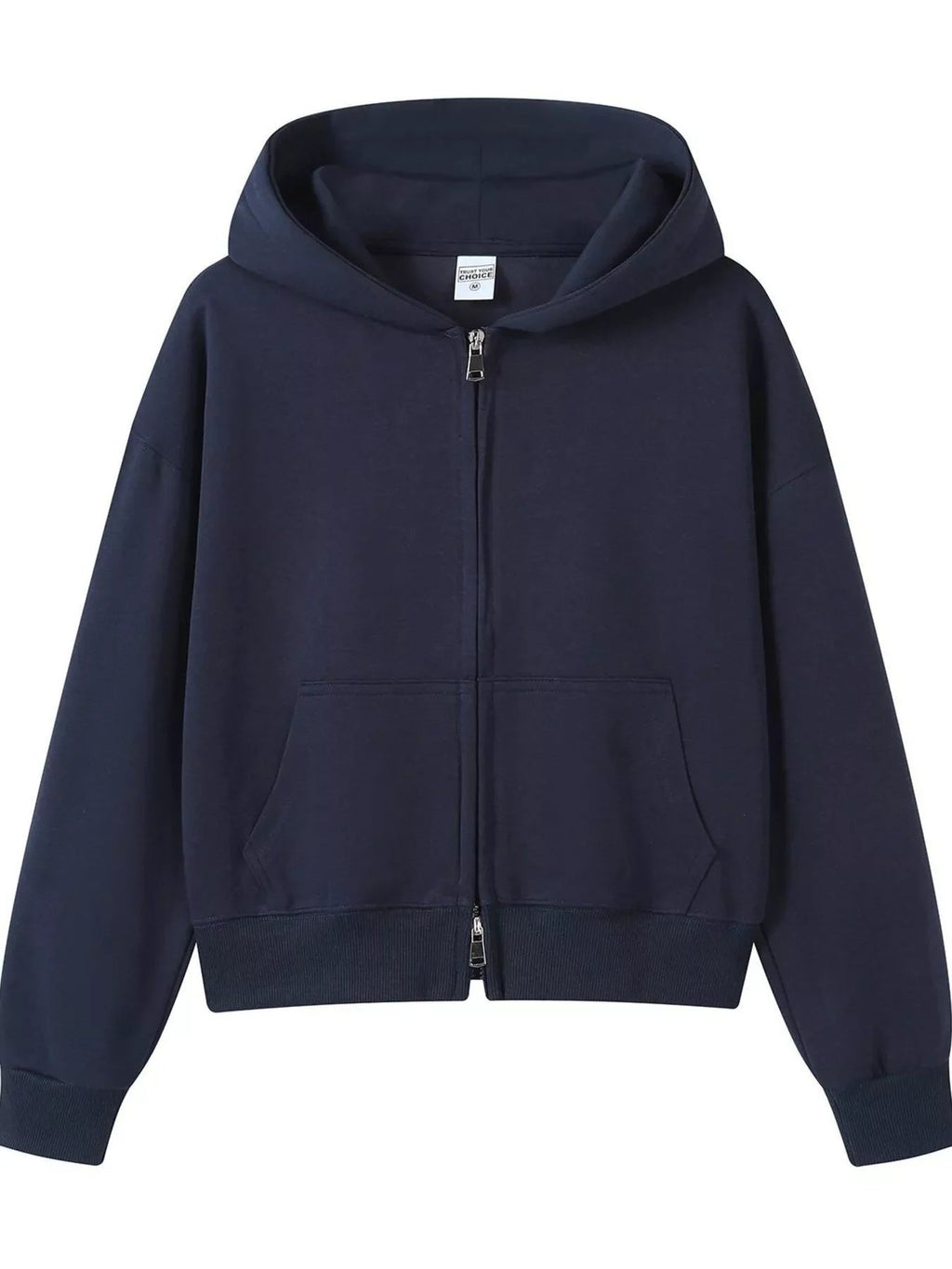 Full Size Casual Zip-Up Long Sleeve Hoodie Plus Size THRIXINE