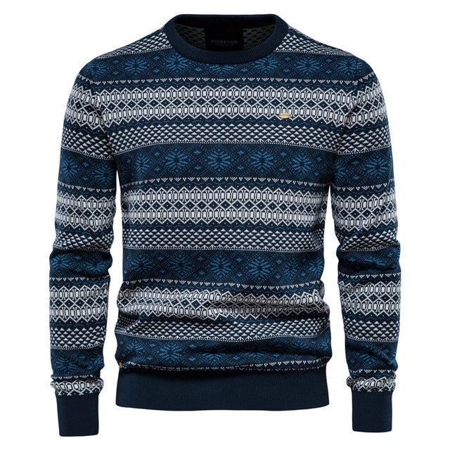 Spliced Cotton Men's Sweater Pi-Mart
