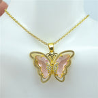 Crystal Glass Butterfly Necklace Pi-Mart