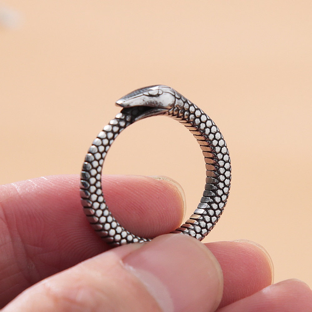 Retro Norse Mythology Men Ouroboros Ring Pi-Mart