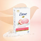 Dove Beauty Bar Soap for Women Rebalancing White Peach & Rice Milk All Skin, 3.75 oz 4 Bars