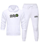 Fashion Letter Print Hooded Sweatshirt Set