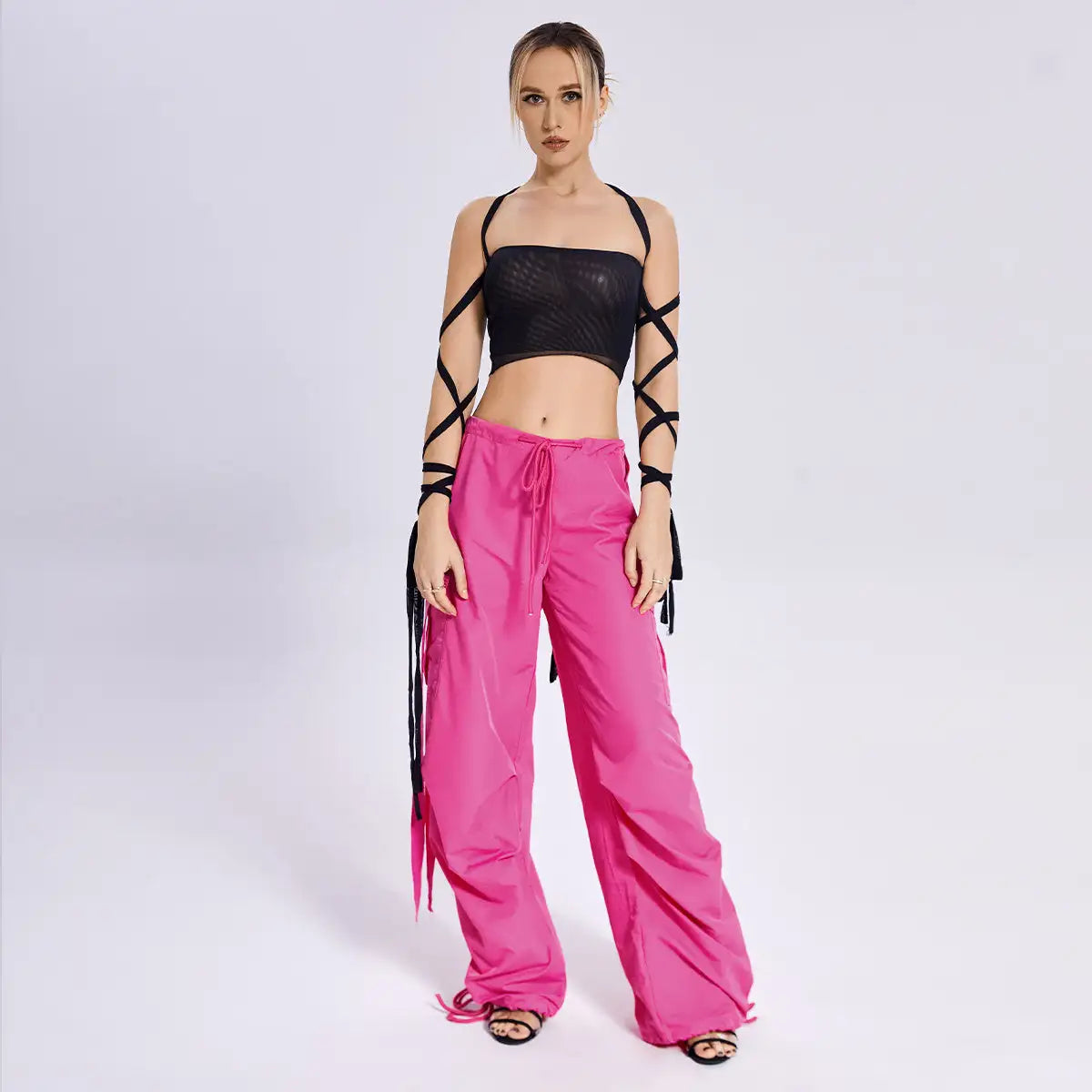 2023 New Style Womens Elastic Cross Arm Solid Color Straps Tank Top Casual Summer Ladies Slim Top - SJB-DIAMOND ELITES