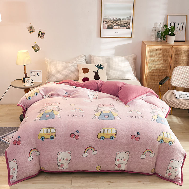 Plush Thick Snowflake Duvet Cover Single Piece Flannel Pi-Mart