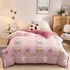 Plush Thick Snowflake Duvet Cover Single Piece Flannel Pi-Mart
