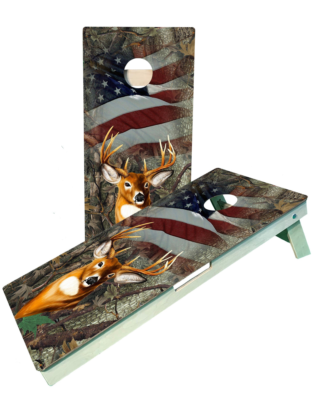 Buck American Flag Cornhole Boards - SJB-DIAMOND ELITES