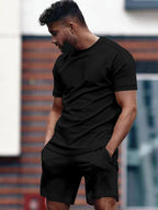 Men's Casual Short Sleeve T-Shirt Sports Suit Lootquake LLC