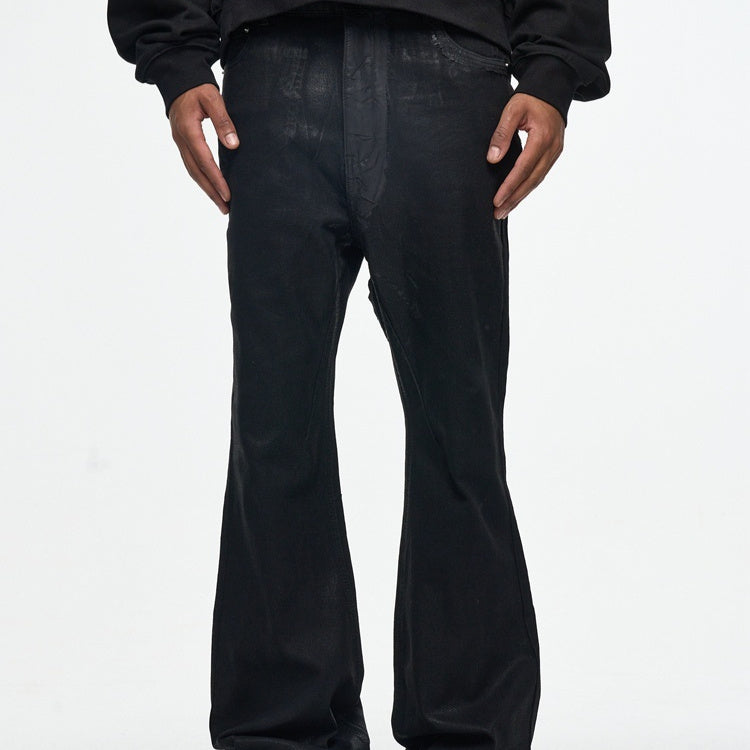 High Street RO Wind Coating Brush Glue Slightly Flared Mop Jeans Lootquake LLC
