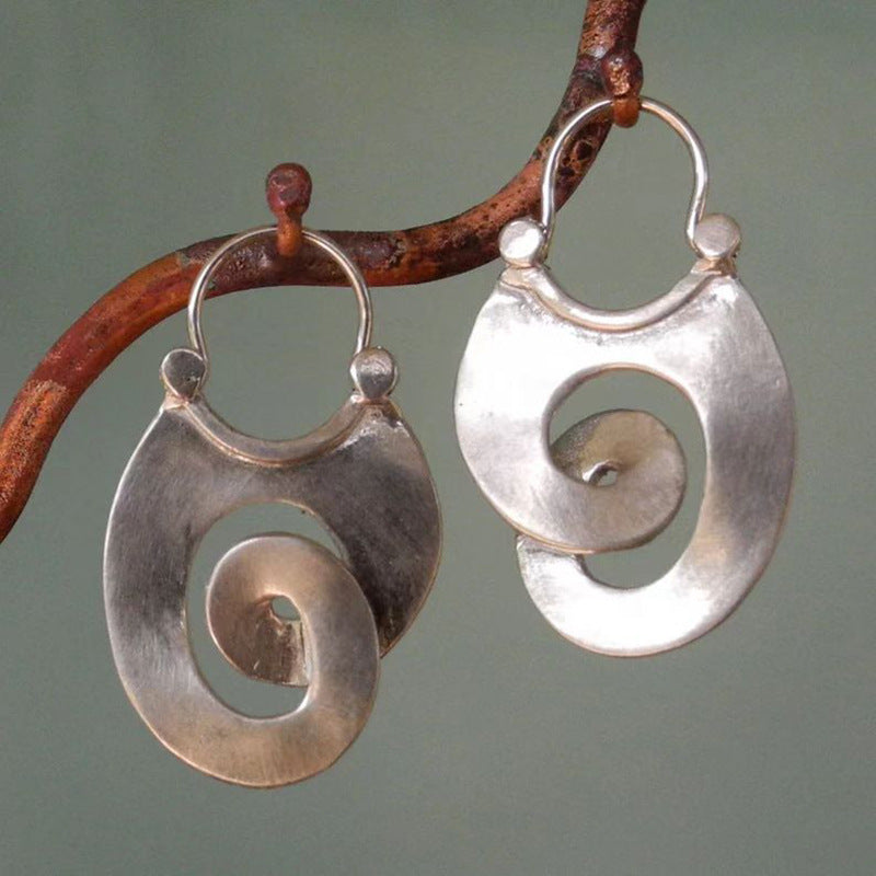Simple Geometric Gypsy Curved Metal Ear Ring Pi-Mart