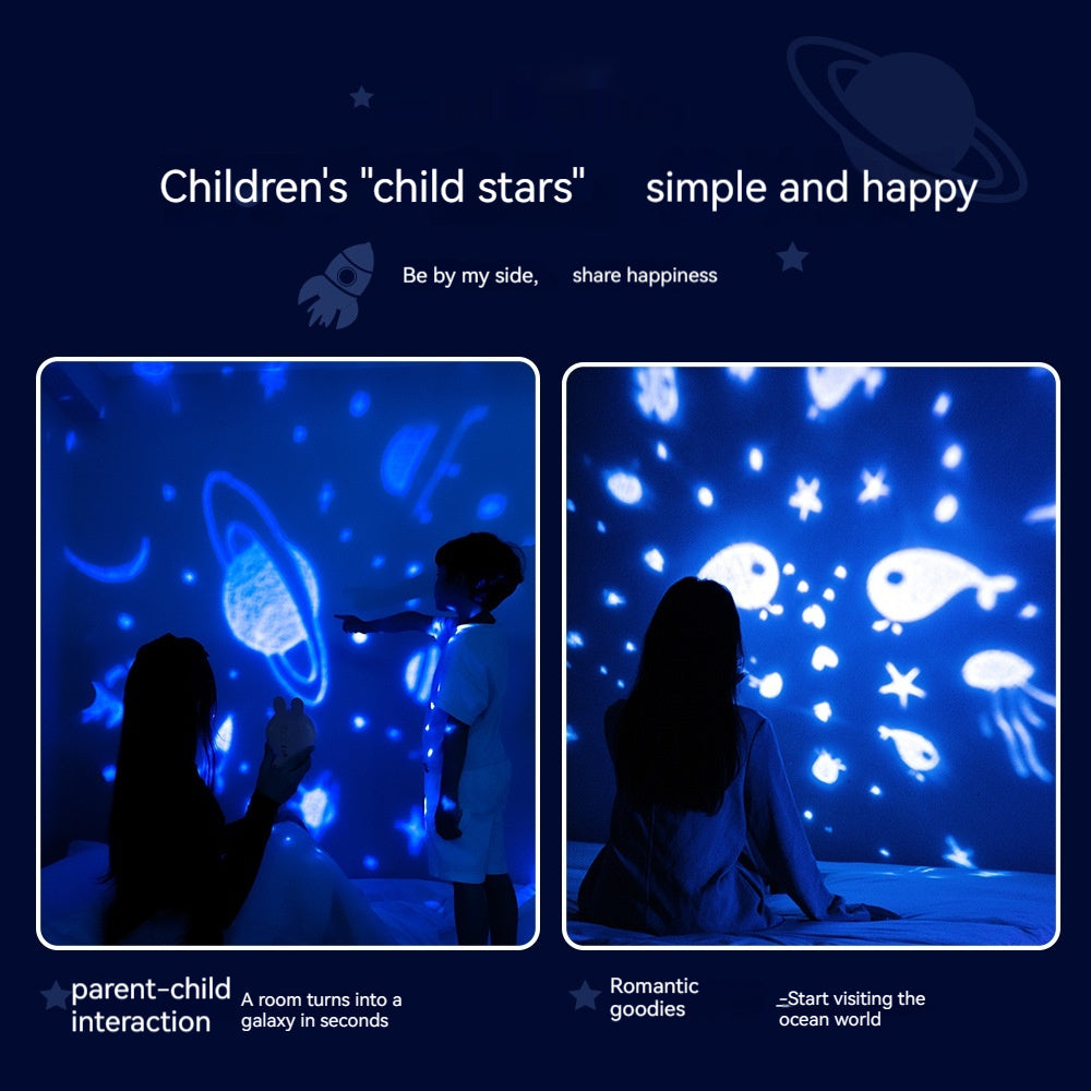 Creative Rabbit Star Light Projector Lamp Children Home Decor Pi-Mart