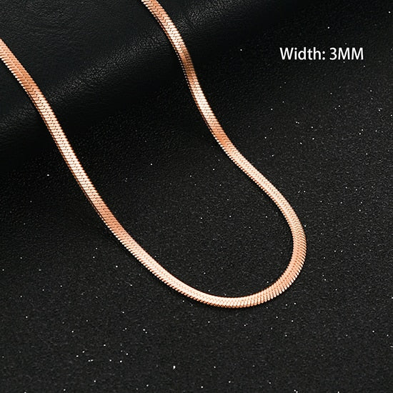 Flat Gold Color Stainless Steel Necklace Pi-Mart