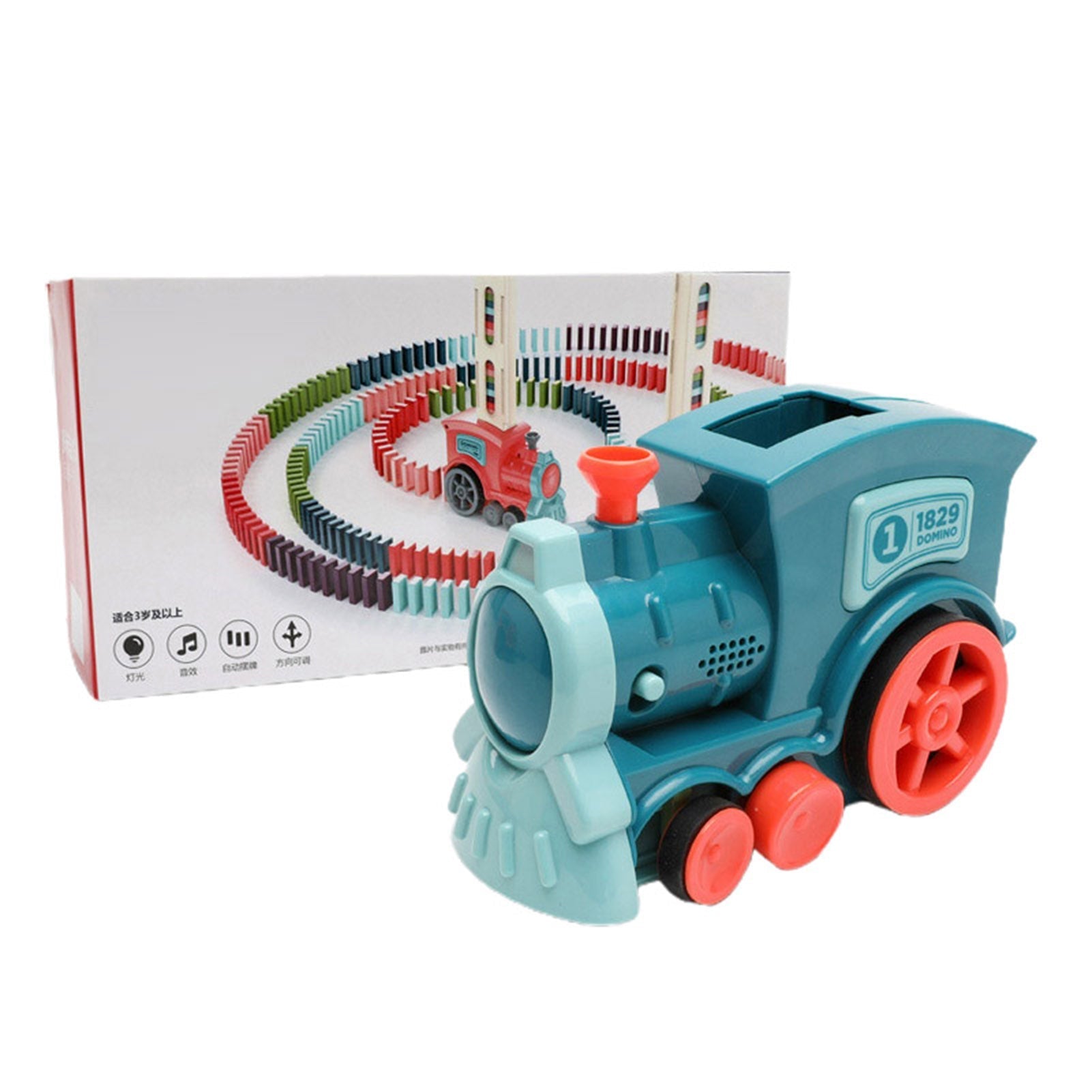 Domino Train Toys Baby Toys Car Puzzle Automatic Release Licensing Electric Building Blocks Train Toy Pi-Mart