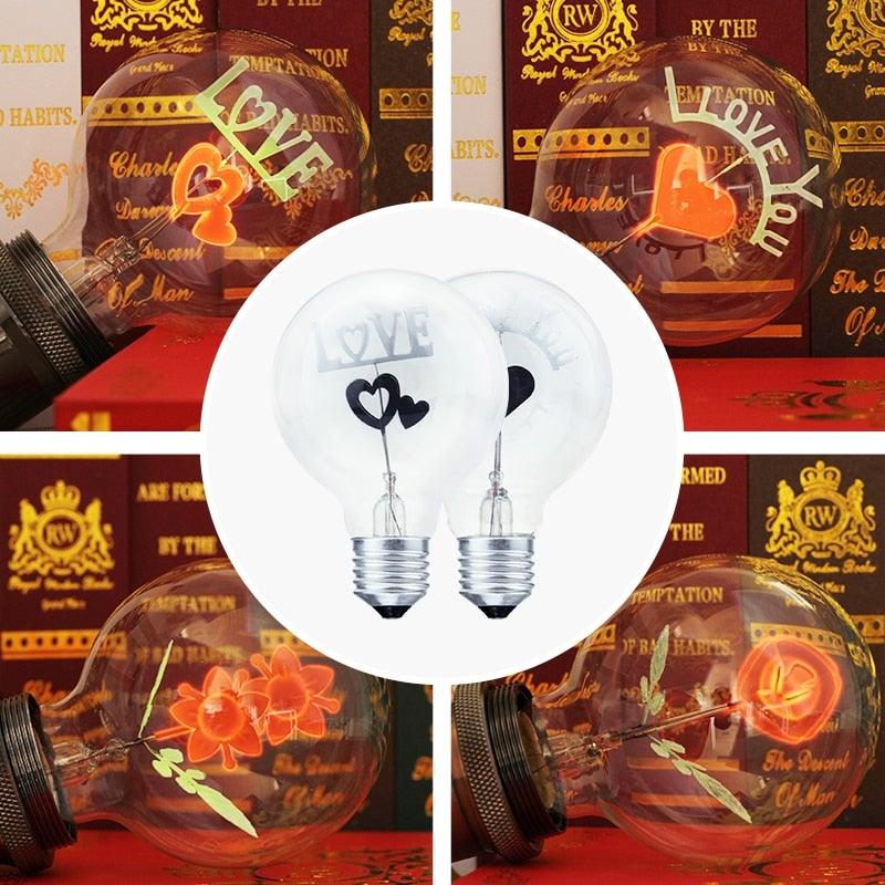Edison Bulb Indoor Night Light Rose  Flower  Holiday Christmas Wedding Decor Bulbs High Brightness Daylight White Antique LED Filament Bulbs For Home Decor Party Stevvex