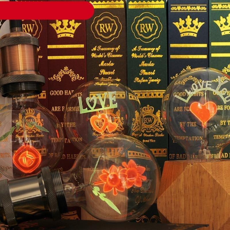 Edison Bulb Indoor Night Light Rose  Flower  Holiday Christmas Wedding Decor Bulbs High Brightness Daylight White Antique LED Filament Bulbs For Home Decor Party Stevvex