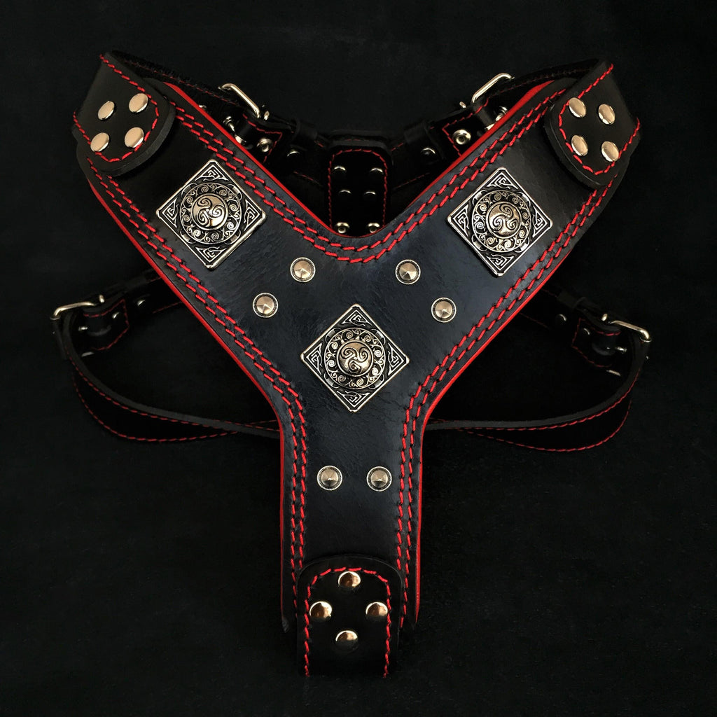The "Eros" harness black & red Bestia Dog Gear