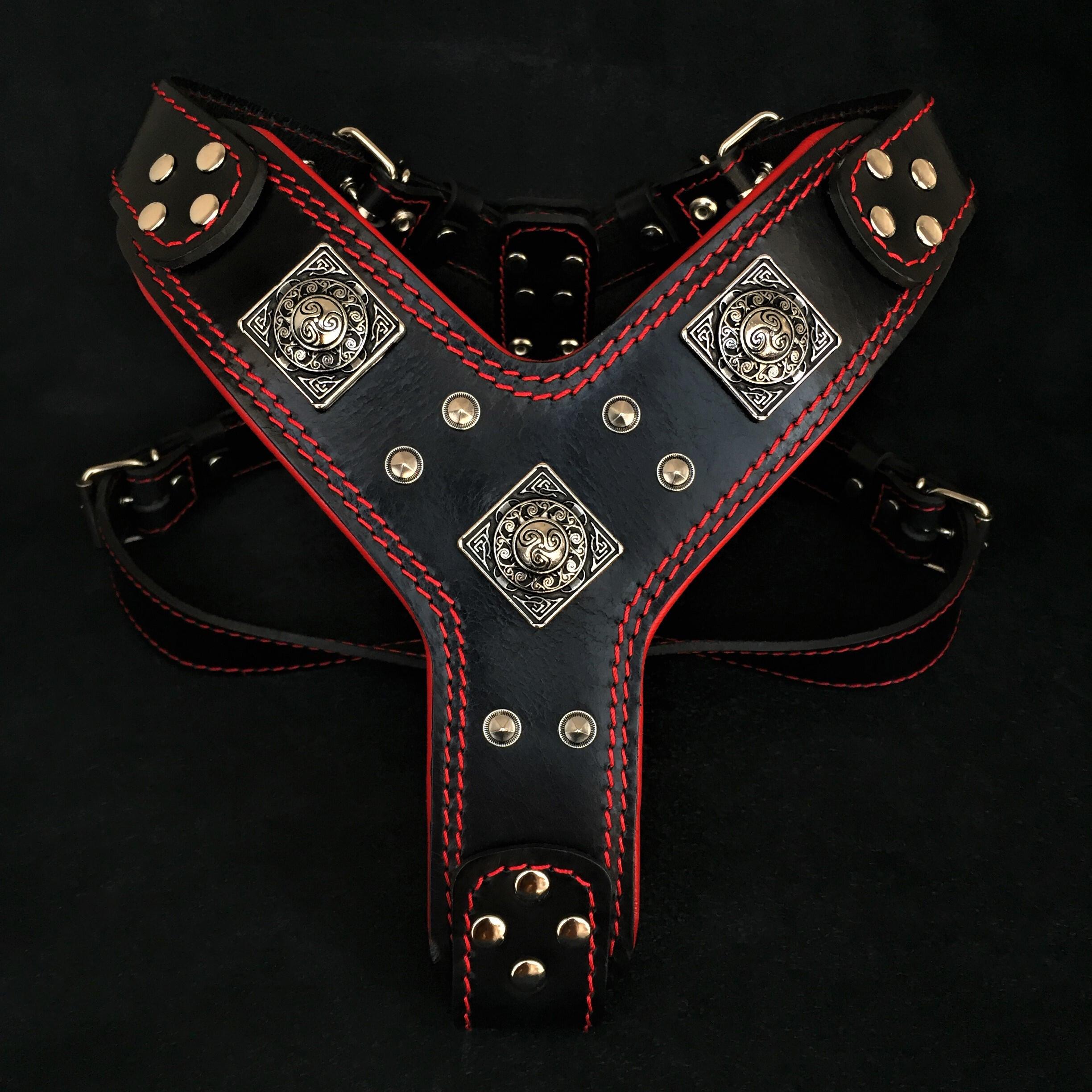 The "Eros" harness black & red Bestia Dog Gear
