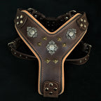 The "Aztec" big dogs harness BROWN - SJB-DIAMOND ELITES