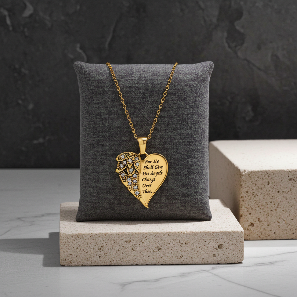 Gold Heart Marquisette Heart Necklace KingdomWear