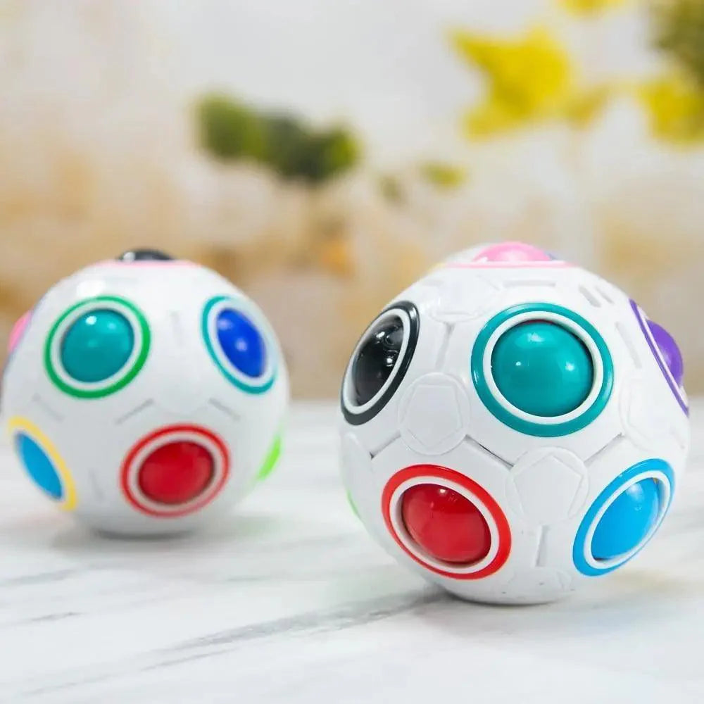 Educational Small Antistress Cube Rainbow Ball Puzzles Magic Stress Reliever Football Learning Fun Toys For Children And Adult Stevvex