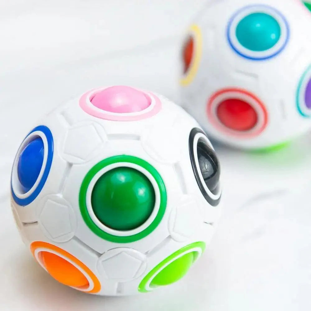 Educational Small Antistress Cube Rainbow Ball Puzzles Magic Stress Reliever Football Learning Fun Toys For Children And Adult Stevvex