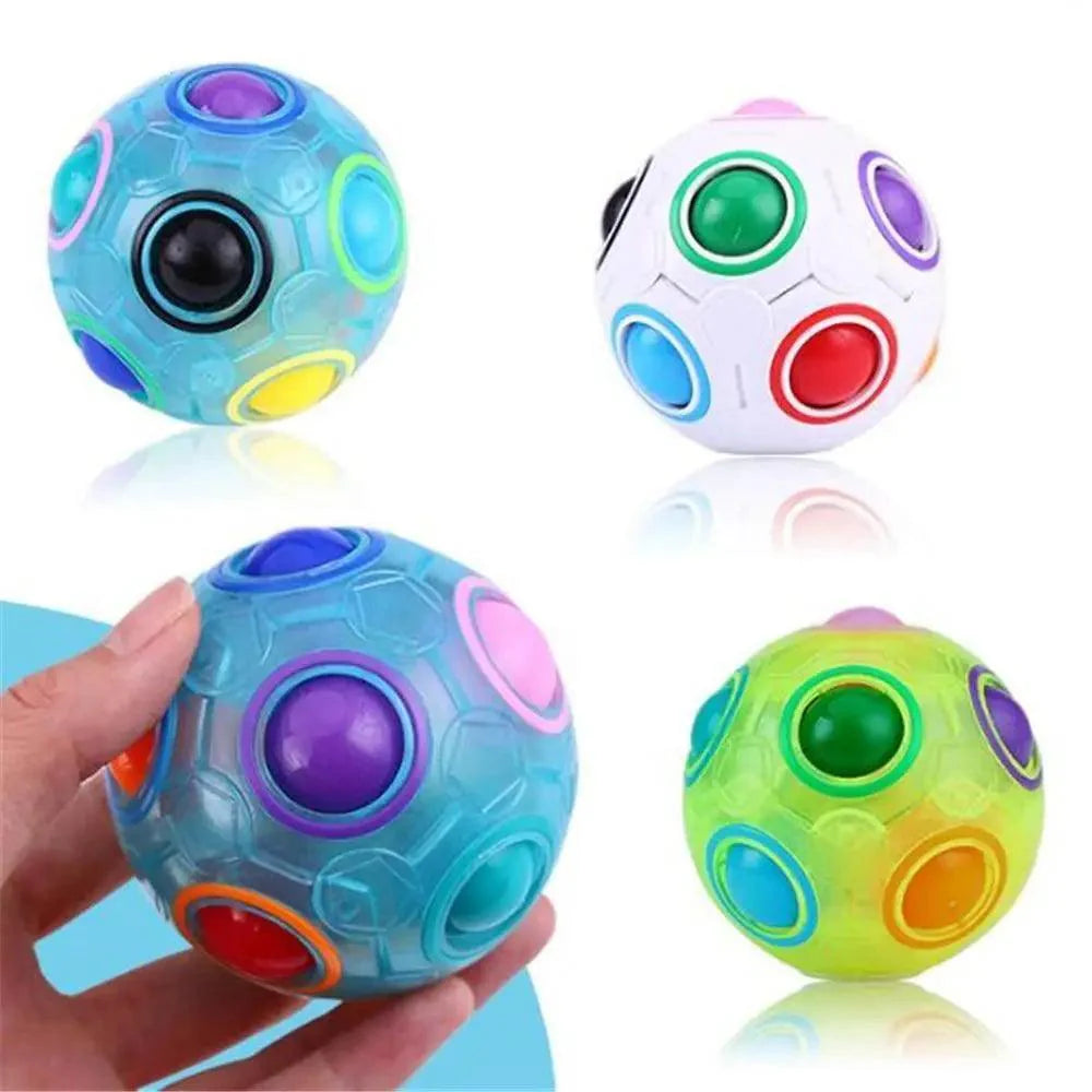 Educational Small Antistress Cube Rainbow Ball Puzzles Magic Stress Reliever Football Learning Fun Toys For Children And Adult Stevvex