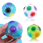 Educational Small Antistress Cube Rainbow Ball Puzzles Magic Stress Reliever Football Learning Fun Toys For Children And Adult Stevvex