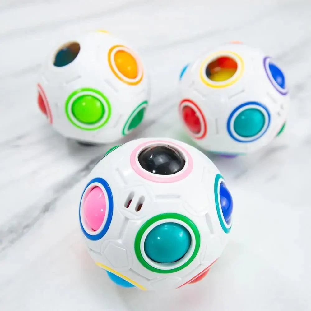 Educational Small Antistress Cube Rainbow Ball Puzzles Magic Stress Reliever Football Learning Fun Toys For Children And Adult Stevvex
