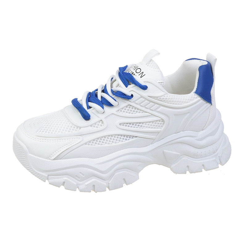 Mesh Breathable White Shoes Thick Bottom Heighten Casual Shoes Sports Women's Shoes Pi-Mart