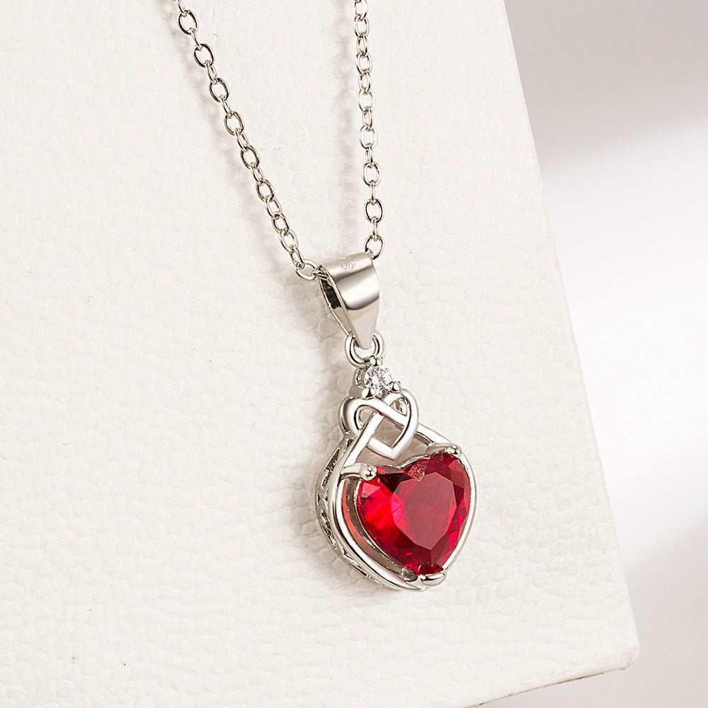 Heart-shaped Ruby Jewelry Suit Pi-Mart
