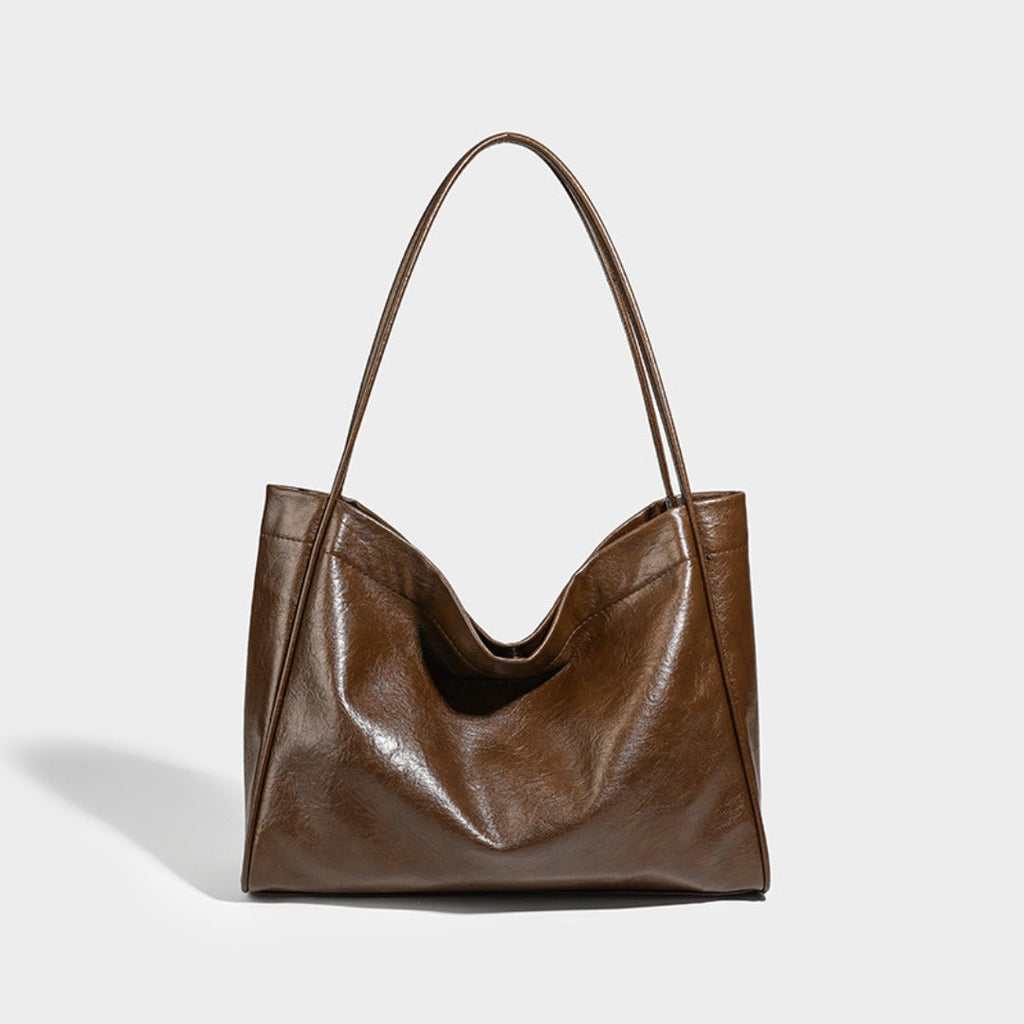 Women's soft leather tote bag, large capacity tote bag, hand bag shoulder, armpit bag class commute - SJB-DIAMOND ELITES